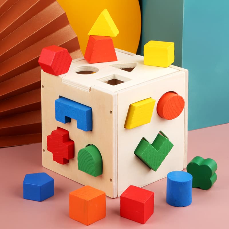 Intelligence box-Shapes Intelligence Baby Wooden Toys 3D Puzzle